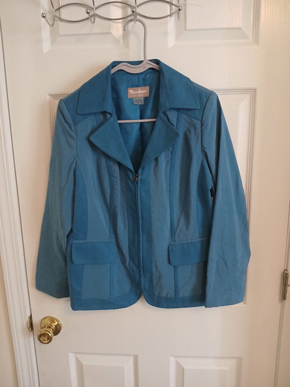 TanJay Teal Zip-Front Blazer Jacket